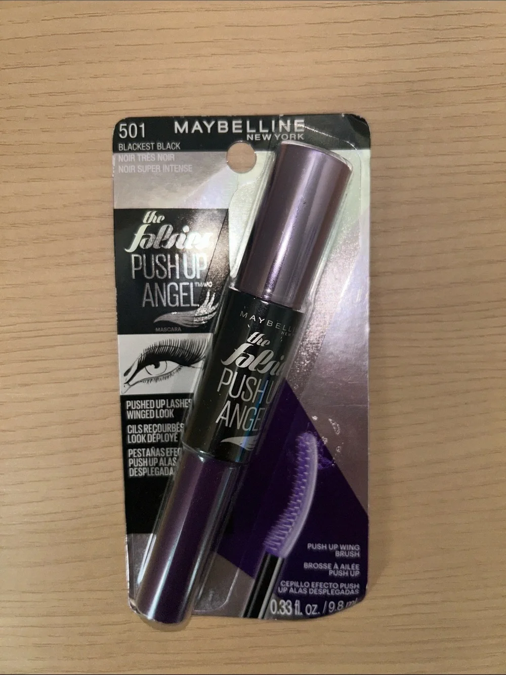 Maybelline Push Up Angel Mascara in Blackest Black with Purple Packaging